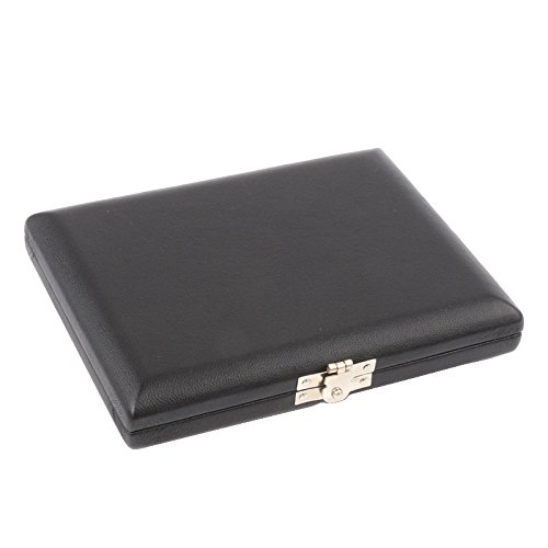 LYWS Estuche para 6 lengüetas de clarinete y saxofón con panel interno de cristal, color negro