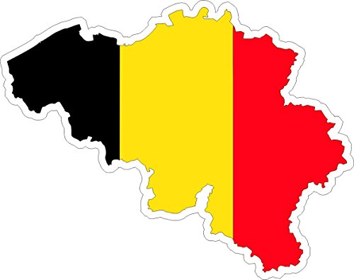 Akachafactory Autocollant Sticker adhesif Voiture Vinyle Drapeau Carte Belgique Belge