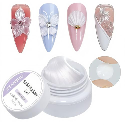 Gel Constructor Sólido para Uñas Perla Blanca 3D