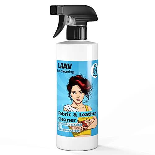 LAAV Pulizia Sedili Auto Tessuto e Pelle Fabrics & Leather Cleaner (500 ml) I Lava Tappezzeria Auto I Smacchiatore Sedili Auto I Detergente Efficace per Tappezzeria Auto in Pelle, Tessuto ed Ecopelle