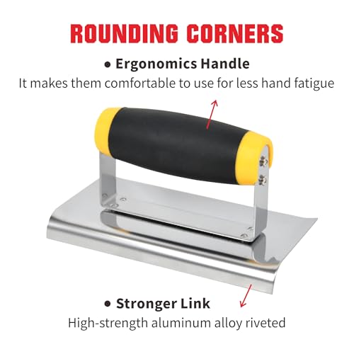 Nichiyo 2 Pieces Concrete Edger Set Groover & Concrete Edger Cement Finishing Kit for Smoothing and Cutting Stainless Steel Masonry Hand Tool Set(YYJQTZ-3)