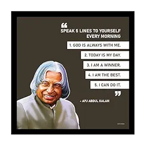 ADROS Wood, Acrylic Motivational Quotes/Great Saying By Indian Legends Photo Frame With Poster For Office Wall, Study Room, Workplace, Restaurant (Dr. A P J Abdul Kalam-2)