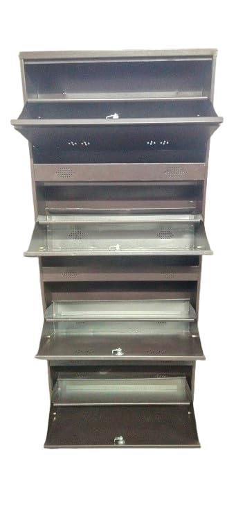 Proroma 4 door double decker shoe rack for different lock system which side ventilation jumbo size 24 to 35 pair powder coating rest proof-image-34