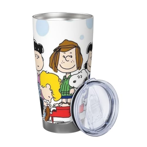 マグカップ スヌーピー (3) コーヒーカップ コンビニカップ 保冷 保温 タンブラー ステンレス製 大容量 真空断熱マグ 蓋付き 持ち運び 直接ドリップ 車用 600ml Straw Three-piece Set