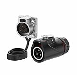 PLUGOOD PLG20 3Pin Industrial Waterproof Connector IP68 Semi-Metal Solder Male Plug Female Flange Socket for Outdoor Use M20 Quick Connect Circular Aviation Connector 20A