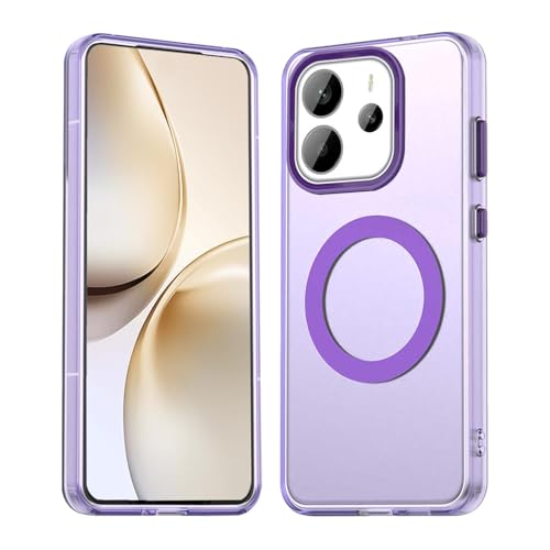 HAOYE Cover per Xiaomi Redmi Note 14 4G (Not for 5G) - Custodia TPU+PC Sottile con Finitura Opaca, Anti-Impronta, Antiurto, Compatibile con MagSafe Accessori - Viola