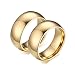 Daesar Eheringe Paar Wolframcarbid, Trauringe mit Wunschgravur Partnerringe für Sie und Ihn, 8MM Gold Ringe Hochglanzpoliert Rund Damen Gr.62 (19.7) & Herren Gr.70 (22.3)