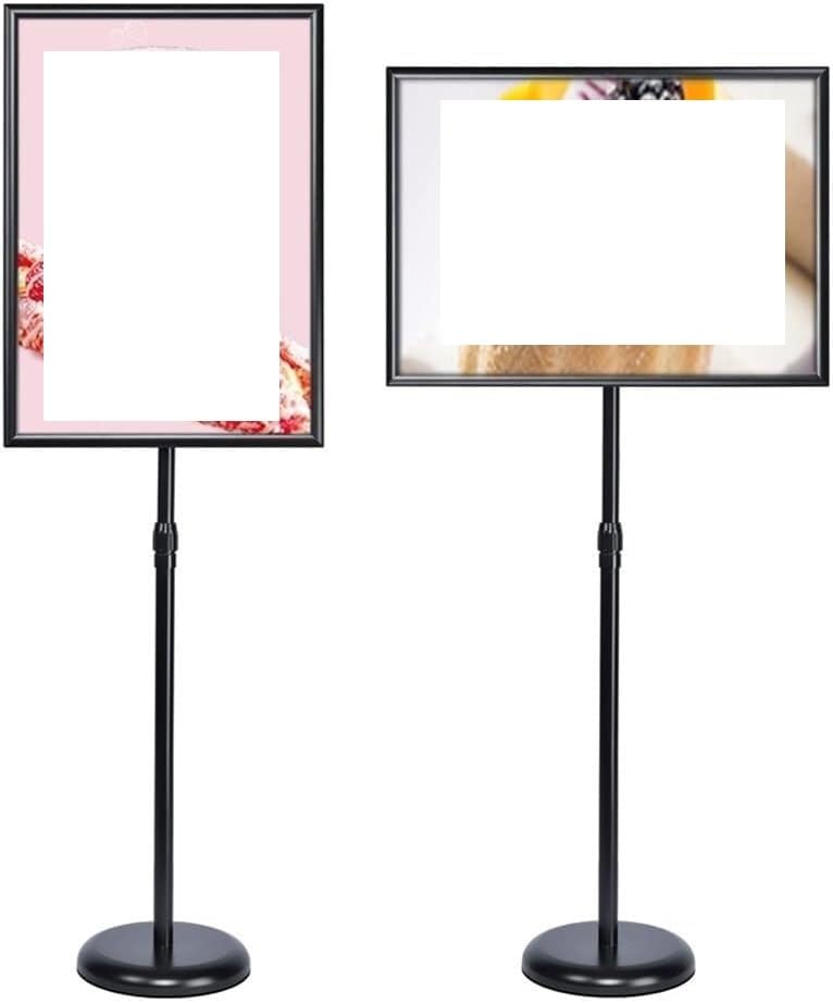 Présentoir sur pied pour affiches réglable 28-48 pouces et support panneau sol noir A3