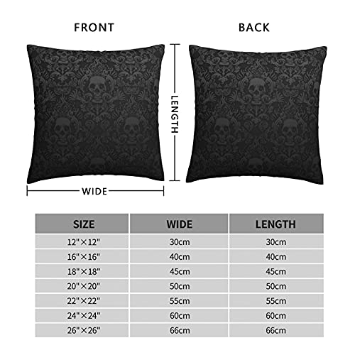 Gothic Wallpaper Skull Soft Throw Pillow Covers Decorative Pillowcase Square Cushion Case Covers With Zipper For Sofa Couch Bedroom And Car(18X18 Inch) #TOP1