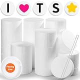 Acejoz 36Pcs Craft Foam Circles with Fishing Line and Needle, Round Polystyrene Discs 3 Inch Giant Letter Beads for Life Size Friendship Bracelet Lei Birthday Backdrop Classroom Decoration