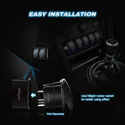 Image of Nilight LED Light Bar Rocker Switch Holder Panel Switch Holder Housing Kit ABS Plastic Black Automotive Mount Toggle Switch Housing,2 years Warranty