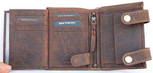 Born to be Wild Men's Natural Genuine Leather Wallet with Metal Chain with Scorpion4