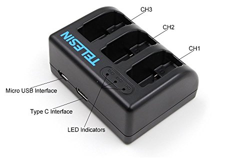 AFAITH GoPro Hero 5/6 Caricabatteria, Fotocamera a...