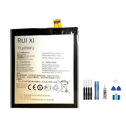 Capacità: 3000 mAh RUI XI Batteria compatibile per Alcatel One Touch Idol 4S OT-6070 OT-6070K OT-6070O OT-6070Y 3000mAh 3.84V TLp030F1 TLP030F2 Batteria del telefono