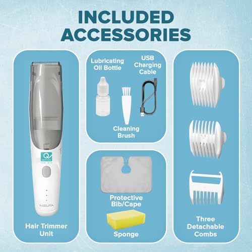 Image of Q DEVICES Baby Hair Trimmer - Quiet, Safe, & Waterproof Electric Trimmer for Kids & Infants