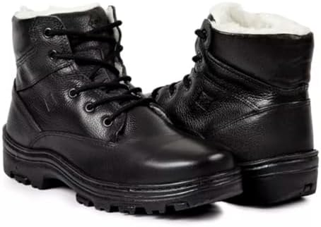 Bota Masculina de Inverno em Couro Forrada com Lã Imperméavel - H...