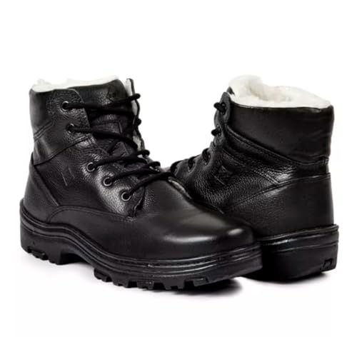 Bota Masculina de Inverno em Couro Forrada com Lã Imperméavel - H...