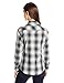 Wrangler Women's Western Long Sleeve Snap Shirt, Black Plaid, Medium