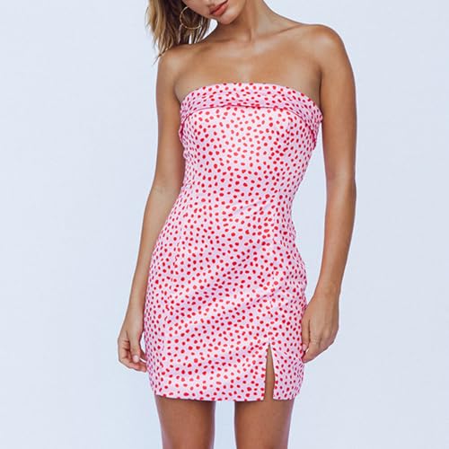 Minivestidos femininos tubinhos de regresso a casa, estampa sexy, pequena fenda lateral, colado ao c