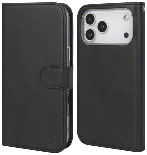 Nakedcellphone Magnetic Wallet for iPhone 17 Pro Max Case - Black Leather - image 7