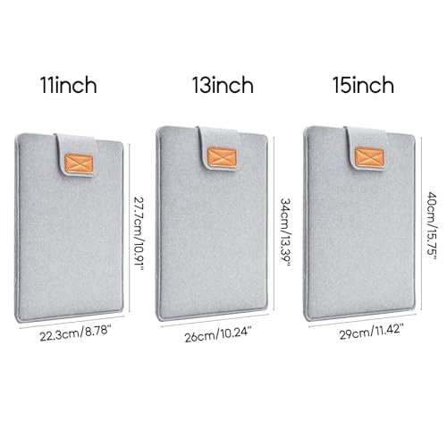 Funda de fieltro para tablet y portátil 11-15 pulgadas gris miniatura 3