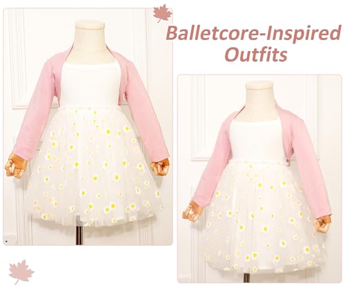 Happy Cherry Bolero Shrug for Kids Girls Ballet Dance Long Sleeve Cropped Cardigan Open Front Wrap Top Dress Cove Up Tops4