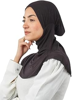 غطاء حجاب أنيق باللون الأسود، تصميم مريح للارتداء اليومي