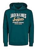 JACK & JONES PLUS Herren JJELOGO Sweat Hood 2 COL 22/23 NOOS PLS Kapuzenpullover, Storm, 5XL