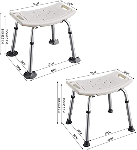 Chaise de douche réglable avec bras et tabouret de bain antidérapant pour senior - 3