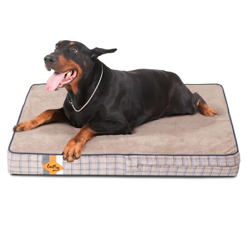 Laifug Orthopedic Memory Foam Pet(40"x 25"x 4",Black)/Dog Bed with Durable Waterproof Liner and Removable Washable Cover 40.0"L x 25.0"W x 4.0"Th Black