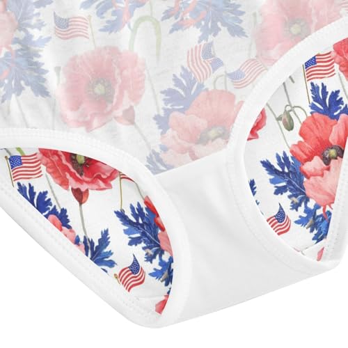 Joisal Cartoon Toddler Girls Underwear 2t Cotton Cute Panties Girl Red Floral Blue Leaves White Briefs Undies Kids 5