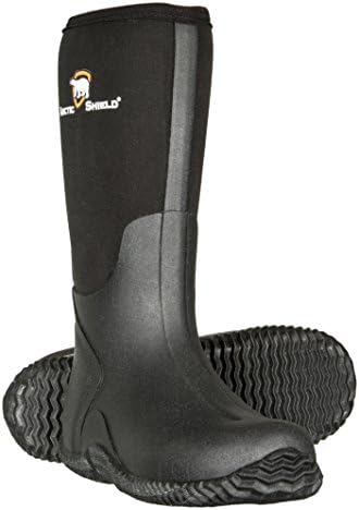 ArcticShield Men's Waterproof Durable Insulated Rubber Neoprene Outdoor Boots, Color: Black ,US12M