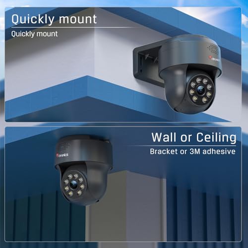 Ctronics 5MP &Uuml;berwachungskamera Aussen WLAN mit Dual-Band WiFi, AI Mensch/Fahrzeug-Erkennung, Auto-Tracking, 3K IR & Wei&szlig;licht Nachtsicht 30 m, PC/App, Sprachalarm, FTP/128GB SD/Cloud, IP66, 790B