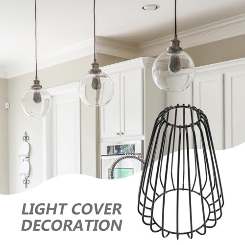 Image of Retro Metal Lampshade 7.09X5.12 Inch Hollow-Out Wire Cage Drop Shape Decorative Mesh Lamp Shade for Pendant Ceiling Light and Wall Fixture