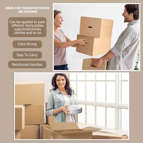 Image of Fuyoooo 6 Sets Dish Packing Kit Include 1 Box 5 Dividers 1 Base Plate Each Set Kitchen Moving Boxes Glassware Packing Kit Dish Containers Supplies for Moving Dishes Glassware (20 x 15 x 12 Inches)