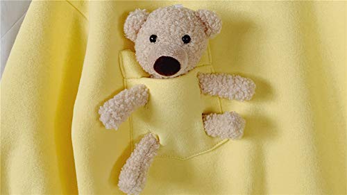 LittleSpring トレーナー キッズ 女の子 クマぬいぐるみ付き