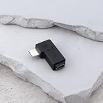 2X Type-C Male to Mini USB Female Adapter Converter for Charging Data Transfer in Tight Space
