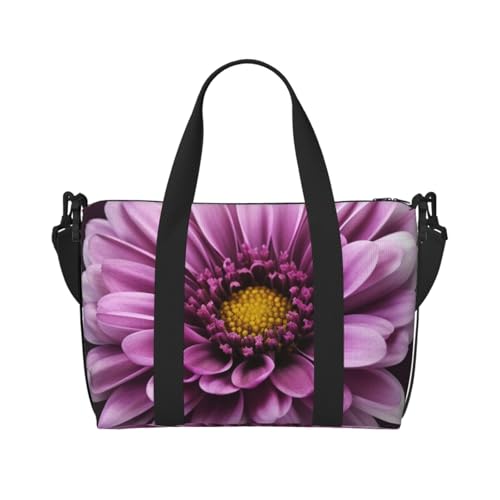 Sac de voyage pour femme et grand sac de week-end à motif chrysanthème violet pour bagage à main