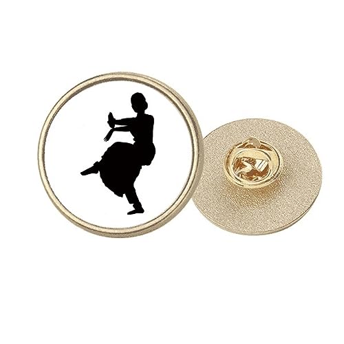 Broche ronde en métal doré Dancer Art paon taille M poésie et poésie à porter