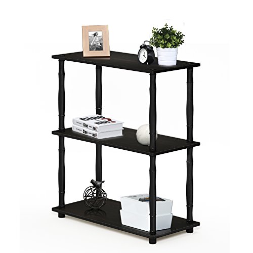 Image of Furinno Turn-N-Tube 3-Tier Compact Multipurpose Shelf Display Rack with Classic Tube, Espresso /Black