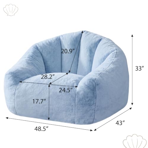Image of HUGHEAVEN Max Giant Bean Bag Chair, Bean Bag Sofa for Adults & Teens | Oversized Soft Comfy Fluffy Floor Lounge Chair with Armrests, Large Bean Bag Couch for Gaming, Reading & Relaxing