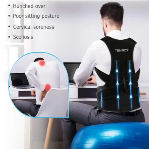 Image of Premium Posture Corrector Belt for Men & Women | Back Straight Belt for Men | Spine Straight Belt Adjustable and Breathable Body Posture Corrector | Back Posture Corrector (Universal size, Black)