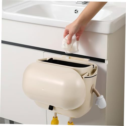 Caneca colgante para compost de cocina con tapa beige miniatura 7