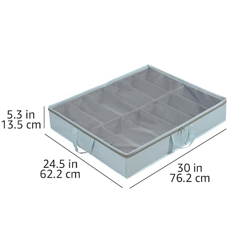 Amazon Basics Fabric Underbed Shoe Storage Organizer With Handles - Jade Green, Pack Of 2 #TOP5