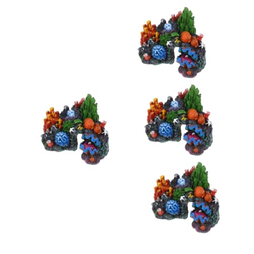 Toddmomy 4pièces Décoration De Réservoir Artificiel Réaliste pour Aquarium Ornement Aquatique Et Cache pour Poissons Accessoire De Décoration De Réservoir