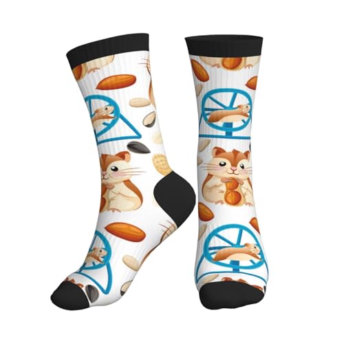 VOSERY Cartoon-Socken mit niedlichem Hamster-, Nuss- und Erdnuss-Motiv, lässig, athletisch, ästhetisch, für Damen und Herren, niedlich, lustige Socken