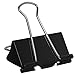 Heqishun Extra Large Binder Clips 2 inch Jumbo Binder Clips 24 Pack Big Metal Paper Clamps Black