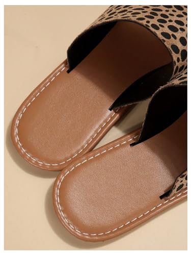 Verdusa Women's Leopard Print Flip Flop Sandals Casual Thong Sandals4