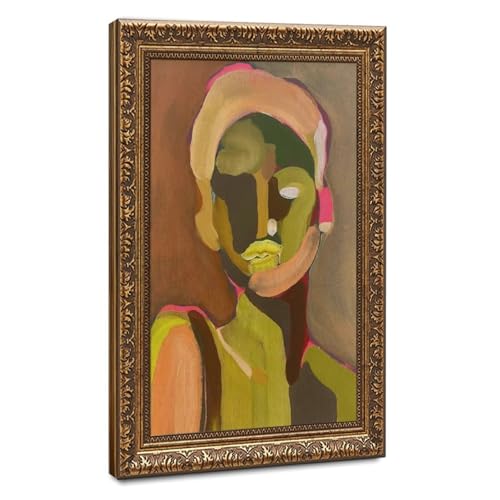 Toile portrait de femme abstrait créant un cocon design dans votre chambre