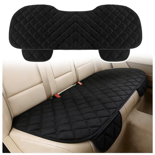 Purthog Plush Car Seat Covers with Side Pockets Warm & Breathable Car Back Seat Cover for Cars Seats Protection All-Season Anti-Slip Back Seats Cover for Cars Interior Accessories